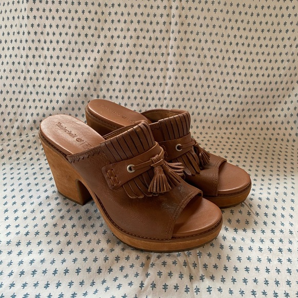 Timberland Brown Platform Shoes Open Toe Sandal - Picture 2 of 13